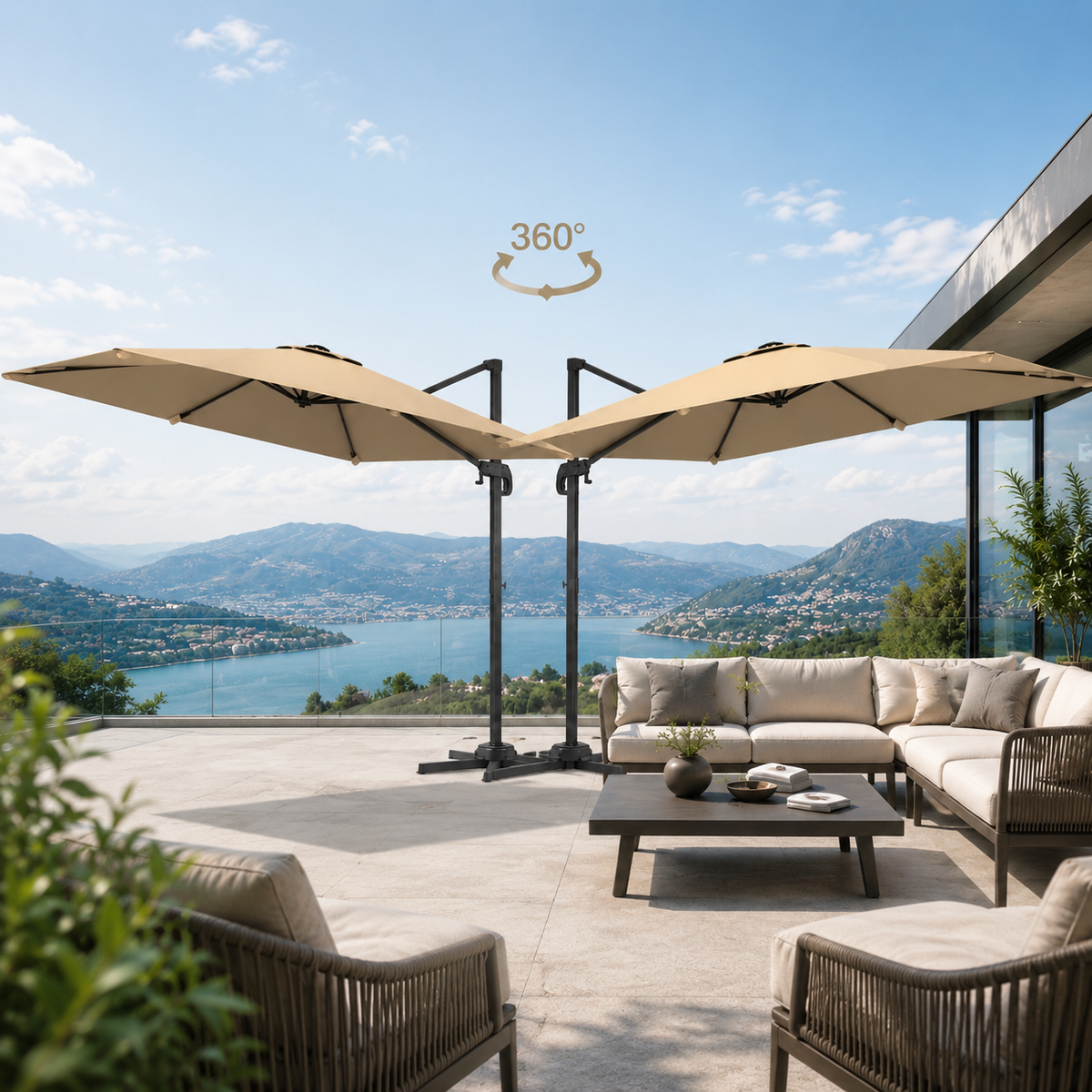 OmbraTerrasse Parasol Déporté 3x3